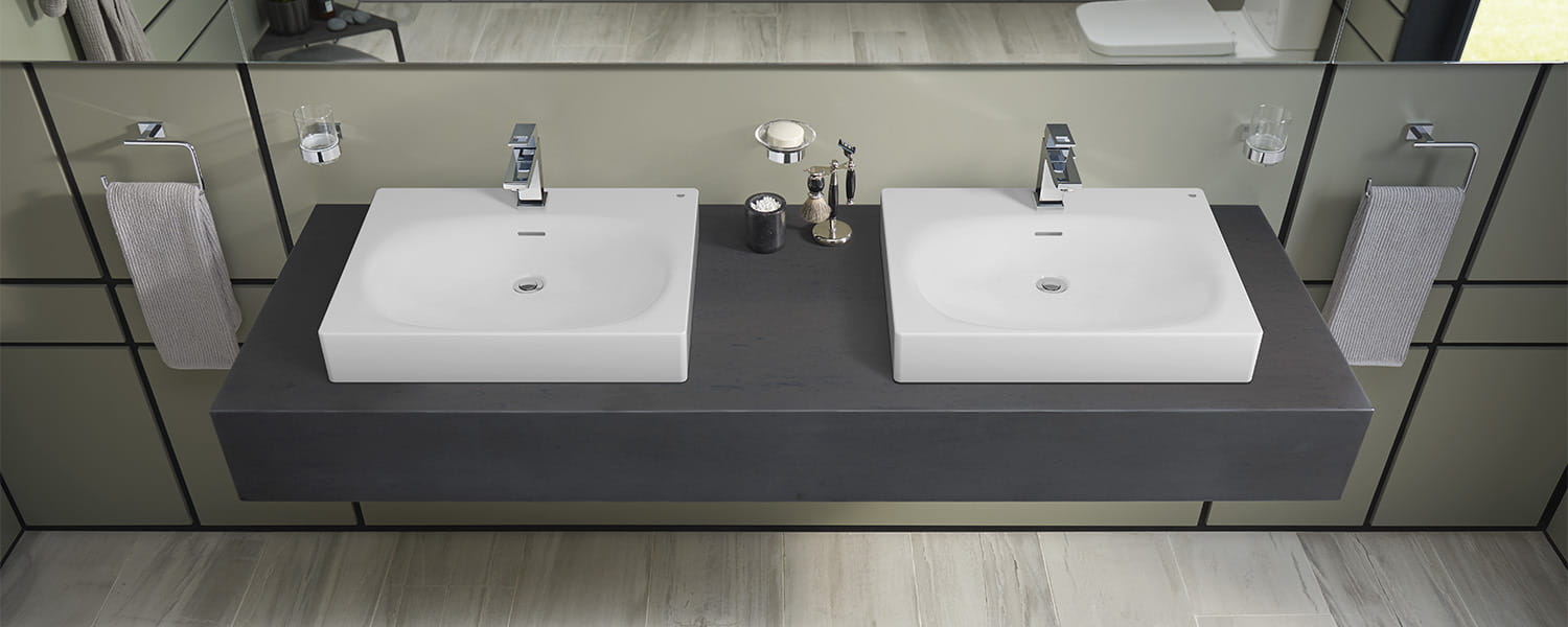 double vessel sinks with faucets